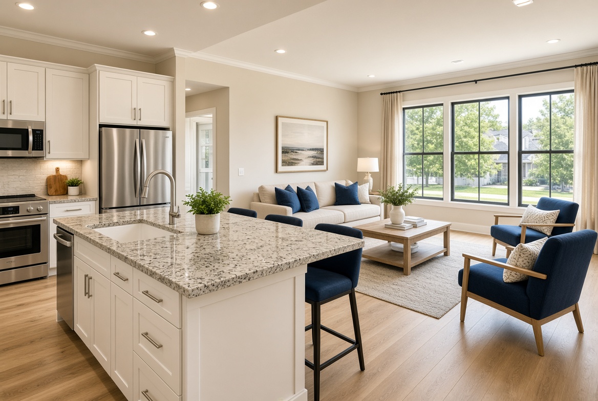 Clean, bright modern kitchen after professional residential cleaning